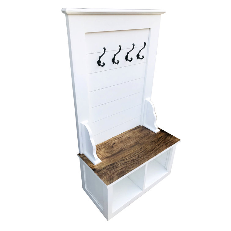 Rosecliff Heights Beadling 36'' Wide Mango Solid Wood Hall Tree with